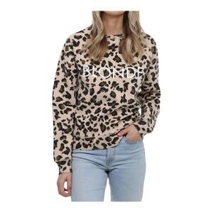 Brunette The Label Leopard Print Crew - Size Small / Medium